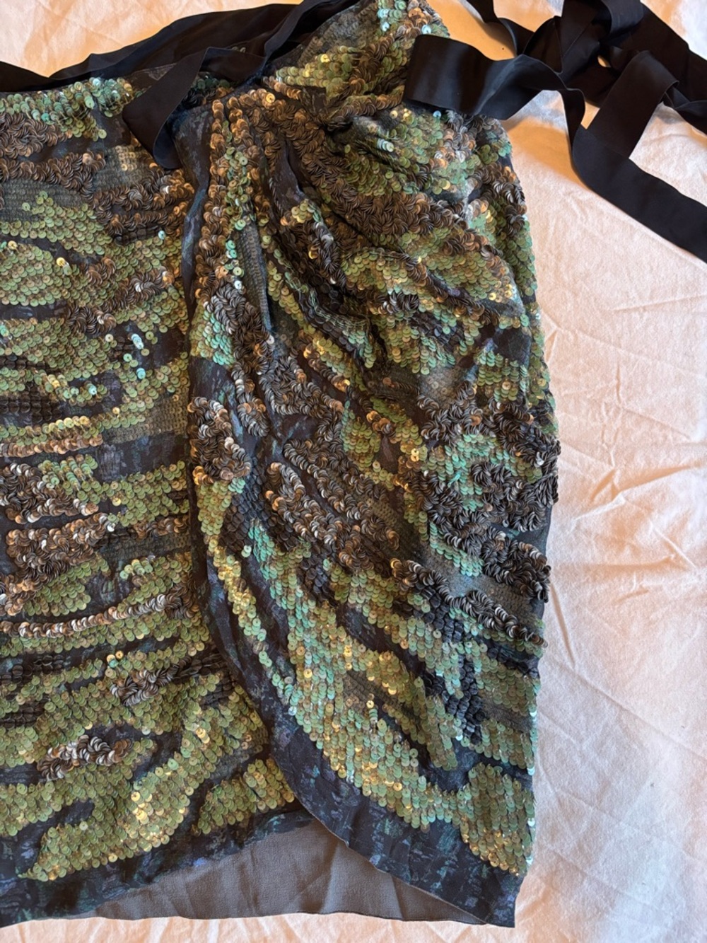 Isabel Marant Runway camo sequin wrap skirt